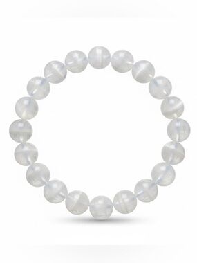 Genuine Selenite Beaded Stretch Bracelet Energy Cleansing